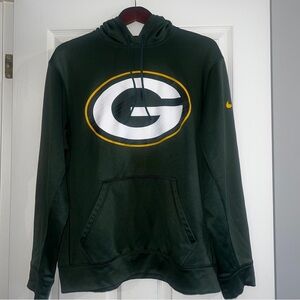 Nike Men's Green and Yellow Hoodie
